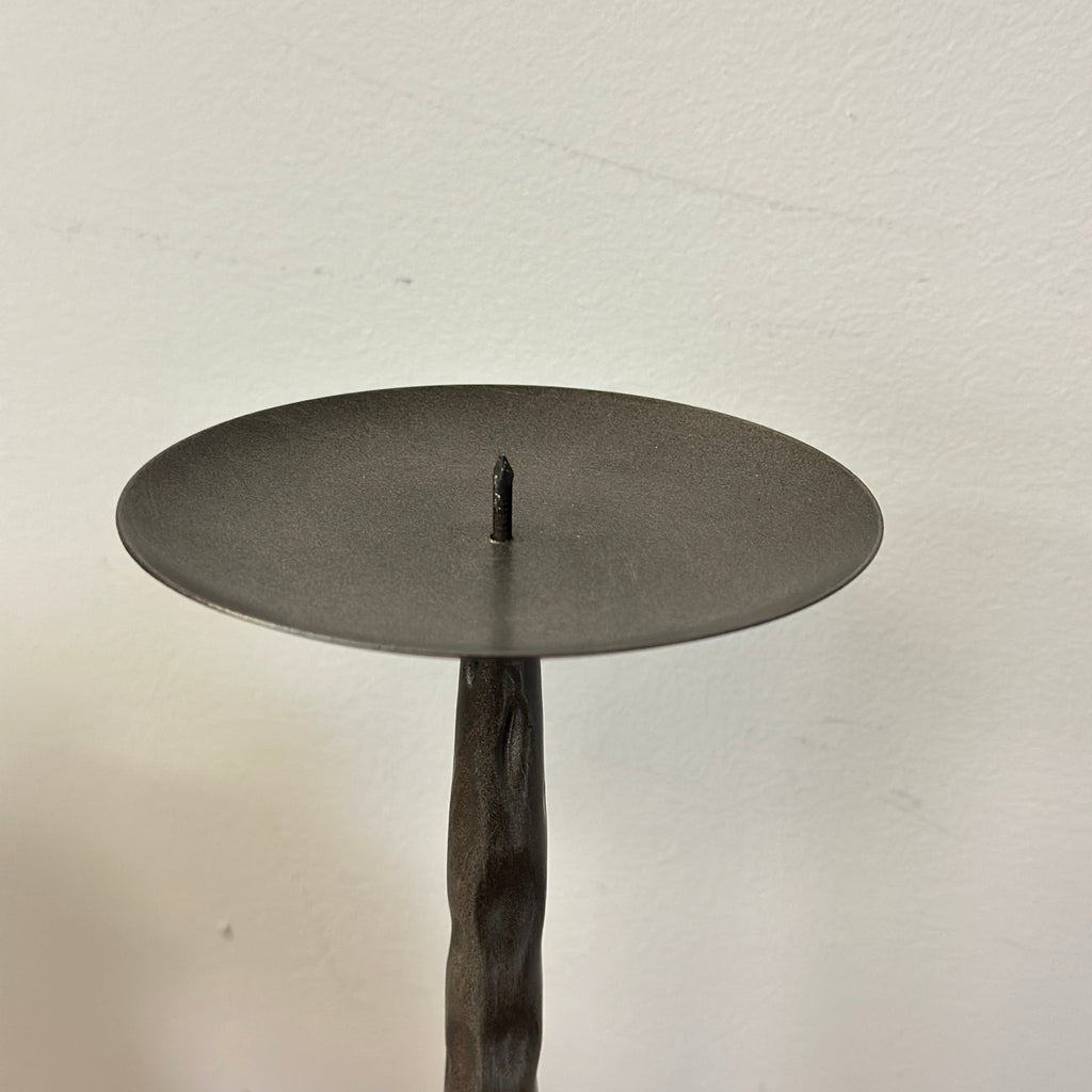 Hammered Metal Pillar Candle Holder